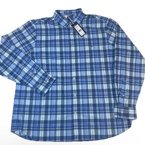 Vineyard Vines Shirt Men's XL On the Go Brrr Performance Blue Classic Fit NWT